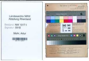 Entnazifizierung Artur Mohr , geb. 14.06.1898 (Schlossermeister)
