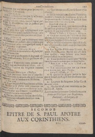 Seconde Epitre De S. Paul Apotre Aux Corinthiens