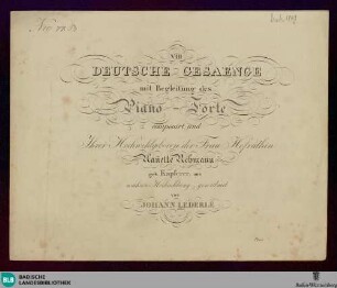 VIII Deutsche Gesänge : mit Begleitung des Piano-Forte