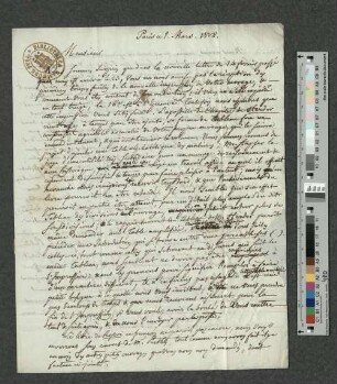 Brief an Charles de Villers