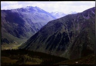 Madrisa Alm: Blick ins Schlappintal, Hintergrund Silvretta