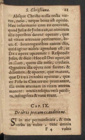 Cap. IX. De certa precum exauditione.