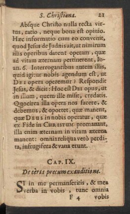 Cap. IX. De certa precum exauditione.
