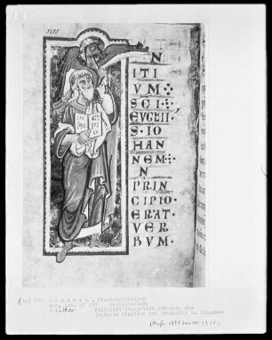 Perikopenbuch — Der Evangelist Johannes, Folio 4verso