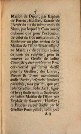 Extrait Des Registres Du Parlement De Dijon : Du 18 Mars 1763.