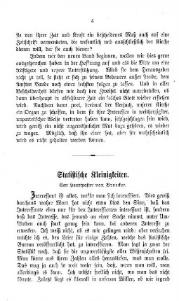 Statistische Kleinigkeiten.