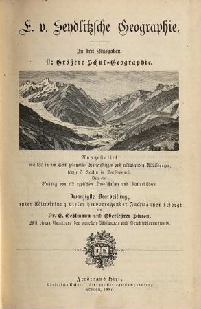 E. v. Seydlitzsche Geographie : in drei Ausgaben. C, Größere Schul-Geographie