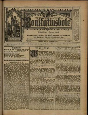 Ausgabe vom Sonntag, den 25. November 1917.