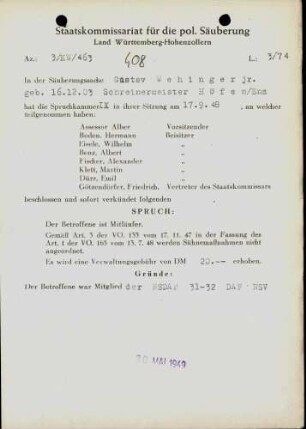 Wehinger, Gustav