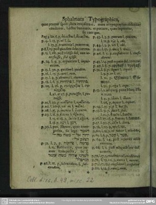 Sphalmata Typographica