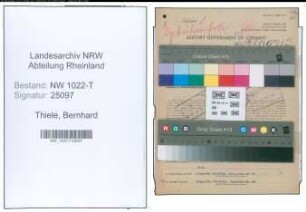 Entnazifizierung Bernhard Thiele , geb. 13.11.1921 (Konstrukteur)