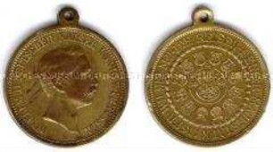 Tragbare Medaille auf die Reisen des Kaisers Wilhelm II. im Jahr 1888