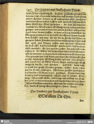 Der Hundert und Funffzehende Psalm. Gott allein Die Ehre