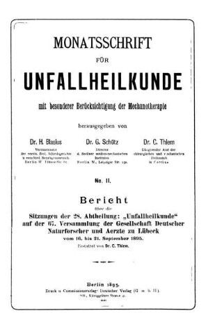 No. 11. Berlin, 20. November 1895. II. Jahrgang.