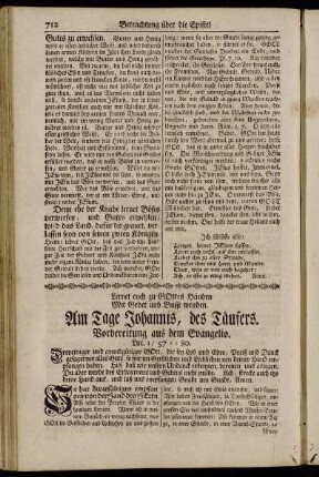 Am Tage Johannis, des Täufers