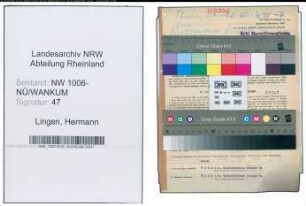 Entnazifizierung Hermann Lingen , geb. 31.12.1899 (Schriftleiter)