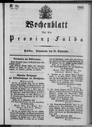 Nr. 39, Ausgabe vom 26. September 1863