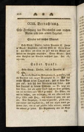 116-121, Erster Punkt; Zweyter Punkt