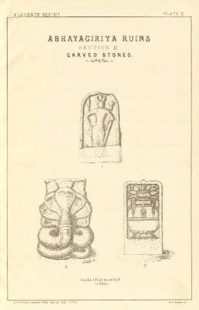 Plate X. Abhayagiriya ruins. Section III. Carved stones.