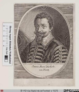 Bildnis Johann Adam (von Bicken), 1601-04 Kurfürst u. Erzbischof von Mainz