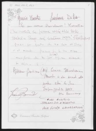 Kondolenzbuch mit Unterschriften aus der Kirche S. Stefano in Bologna, Heft 7