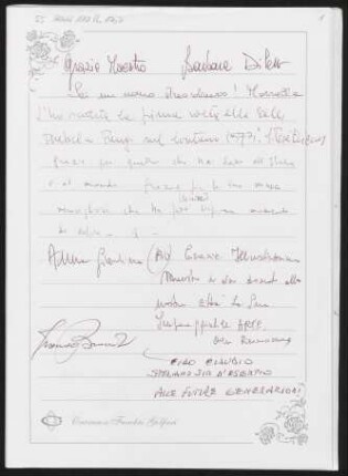 Kondolenzbuch mit Unterschriften aus der Kirche S. Stefano in Bologna, Heft 7