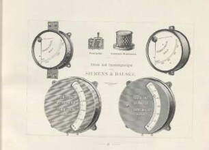 Umschalter, Vorschalt-Widerstand, Strom- und Spannungsanzeiger von Siemens & Halske