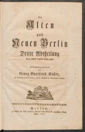 Abtheilung 3: Des Alten und Neuen Berlin dritte Abtheilung
