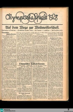 Karlsruher Tagblatt, Olympische Spiele 1928