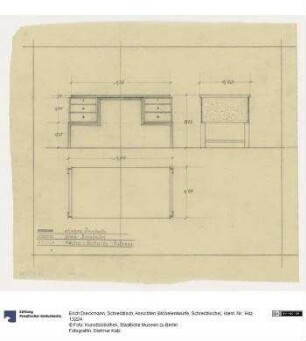 Schreibtisch, Ansichten (Möbelentwürfe, Schreibtische)