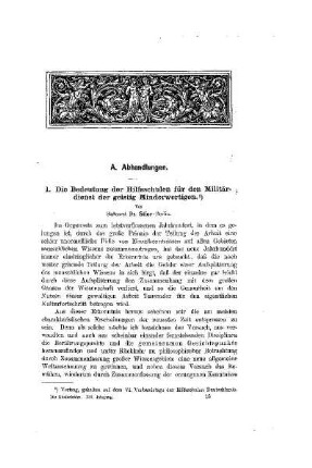 Die Bedeutung der Hilfsschulen für den Militärdienst der geistig Minderwertigen