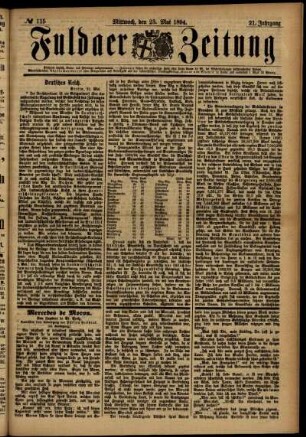 Ausgabe vom Mittwoch, den 23. Mai 1894.
