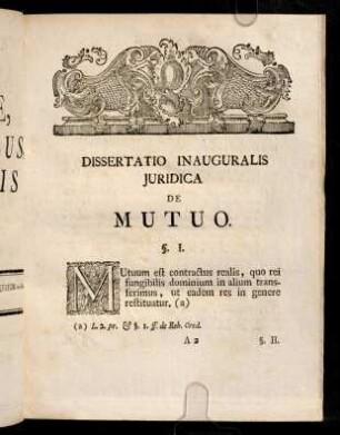 3-16, Dissertatio Inauguralis Juridica De Mutuo. Corollaria.