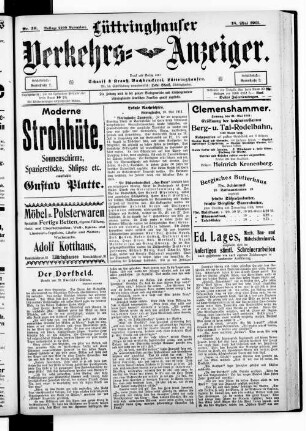 Lüttringhauser Verkehrs-Anzeiger. 1910-1911