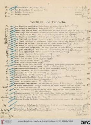 Textilien und Teppiche (Nr. 494-538)