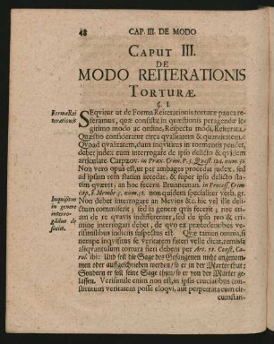 Caput III. De Modo Reiterationis Torturae.