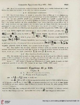 Grammaire Égyptienne II. p. 246