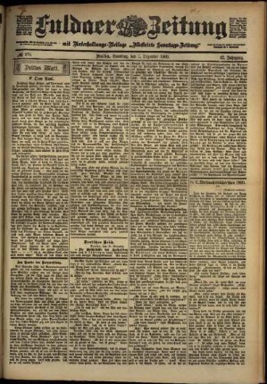 Dritte Ausgabe vom Samstag, den 01. Dezember 1900.