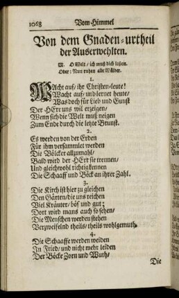 Von dem Gnaden-urtheil der Auserwehlten.
