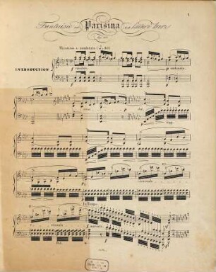 Fantaisie et variations brillantes sur l'opéra de Donizetti Parisina : pour le piano ; op. 133