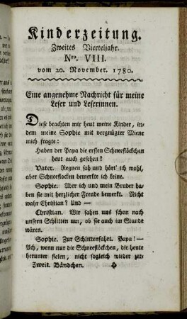 Nro. VIII. vom 20. November 1780