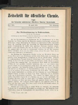 Heft VIII. 30. April 1901.