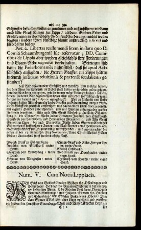 Num. V. Cum Notis Lippiacis.