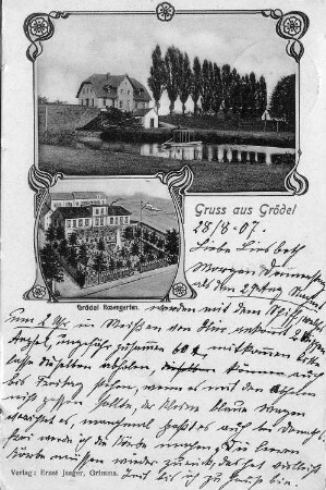 Nünchritz-Grödel. Ortsansichten, Ansichtskarte