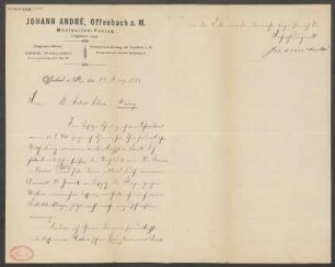Brief an B. Schott's Söhne : 14.03.1899