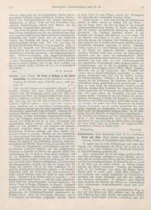 717-718 [Rezension] Jordan, Louis Henry, The Study of Religion in the Italian Universities