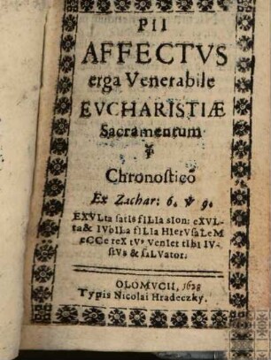 Pii affectus erga venerabile eucharistiae sacramentum