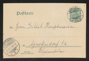 Brief von Clara Jonas an Gerhart Hauptmann