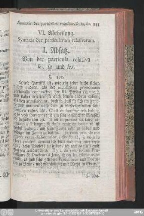 VI. Abtheilung. Syntaxis der particularum relativarum.