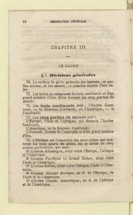 Chapitre III Le globe